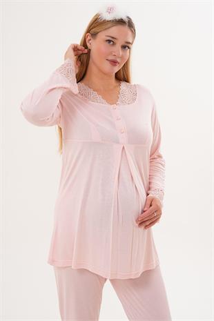 Mecit 5808 Pudra Hamile Lohusa Pijama Takımı