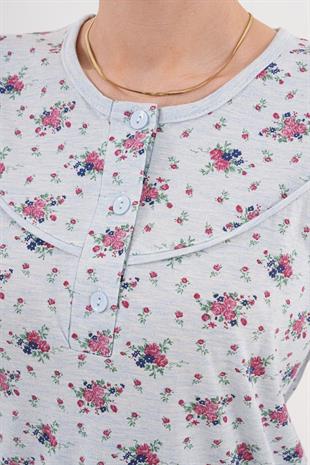 Mecit 6314 Mavi Kadın Büyük Beden Pijama Takımı