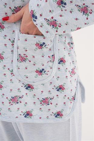 Mecit 6314 Mavi Kadın Büyük Beden Pijama Takımı