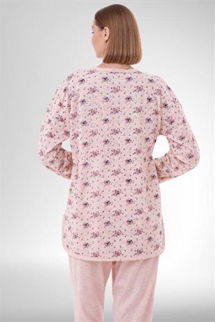 Mecit 6314 Pudra Kadın Büyük Beden Pijama Takımı