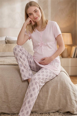 Mecit 6350 Pembe Hamile Lohusa Pijama Takımı