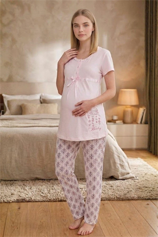 Mecit 6350 Pembe Hamile Lohusa Pijama Takımı