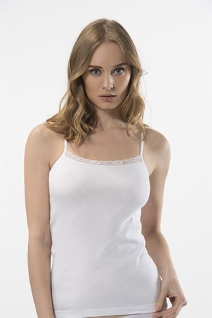 Türen Kadın Beyaz 2li Dantelli İp Askılı Kaşkorse 292