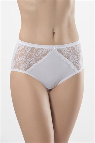 Türen Kadın Beyaz 2li Likralı Dantelli Külot 282