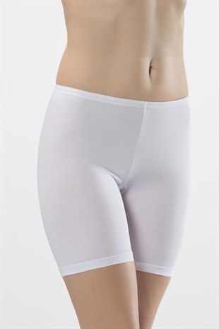 Türen Kadın Beyaz 2li Likralı Uzun Şort 980