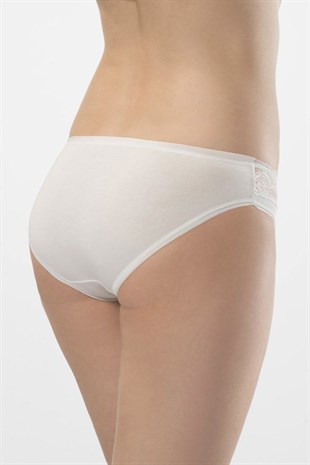 Türen Kadın Ekru 2li Likralı Dantelli Bikini Külot 262