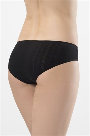 Türen Kadın Siyah 2li Jakarlı Bikini Külot 256