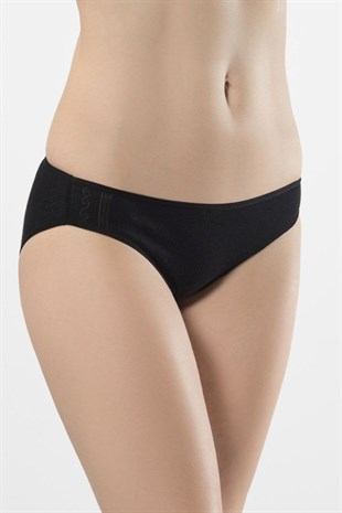 Türen Kadın Siyah 2li Jakarlı Bikini Külot 256