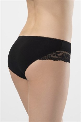 Türen Kadın Siyah 2li Likralı Dantelli Bikini Külot 959