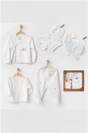 Andywawa 25260 Erkek Bebek Ekru The Zoo S Balboa 5 Li Hastane Çıkış Seti