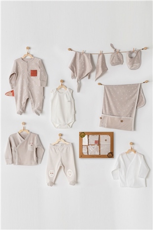 Andywawa AC23001 Bebek Hastane Çıkışı 10 Pcs Newborn Set Organic Newborn BabyErkek Bebek 10'lu SetAndywawa