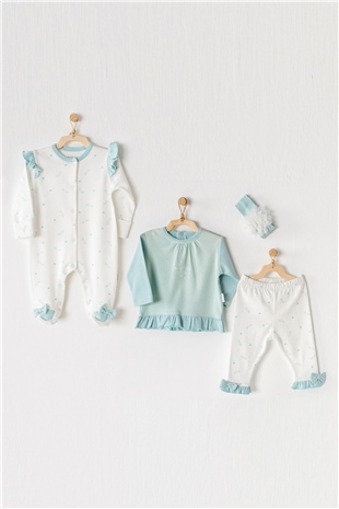 Andywawa AC23115 Bebek Hastane Çıkışı 4 Pcs Tül Kılıflı Set Newborn DragonflyKız Bebek 5'li SetAndywawa