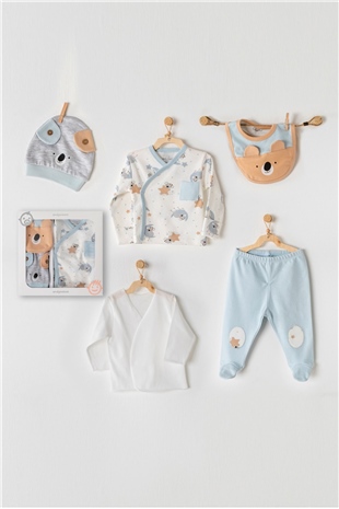 Andywawa AC23170 Bebek Hastane Cıkısı 5 Pcs Newborn Set KoalaErkek Bebek 5'li SetAndywawa