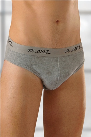 Anıt 1116 Gri 3 Adet Ribana Pamuklu Erkek Slip Külot