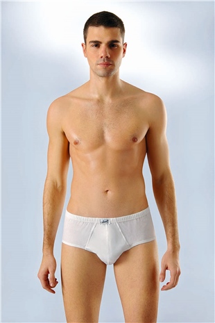 Anıt 1150 Beyaz 3 Adet Penye Pamuklu Kom Erkek Slip Külot