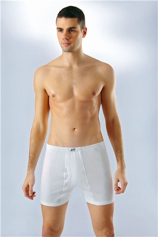 Anıt 1152 Beyaz 3 Adet Penye Pamuklu Arjantin Erkek Boxer