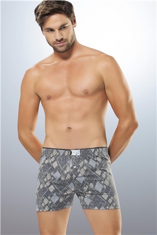 Anıt 1162 Baskılı 3 Adet Penye Empirme Pamuklu Erkek Boxer