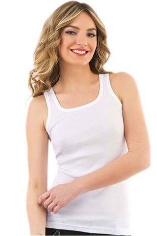 Anıt 2996 Kadın Beyaz Kalın Askılı Sporcu Atlet