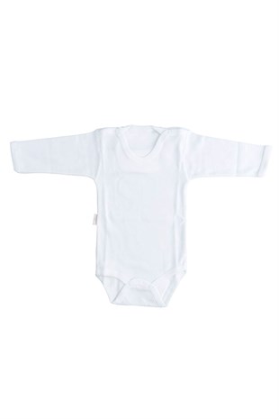 Bebek Ekru Body Pamuklu Uzun Kol Çıtçıtlı Badi SB157Erkek Bebek BodySebi