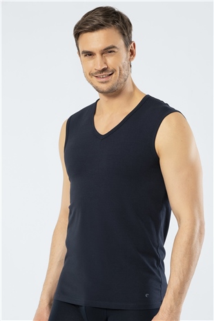 Cacharel 1304 Lacivert Erkek Spor V Yaka Atlet