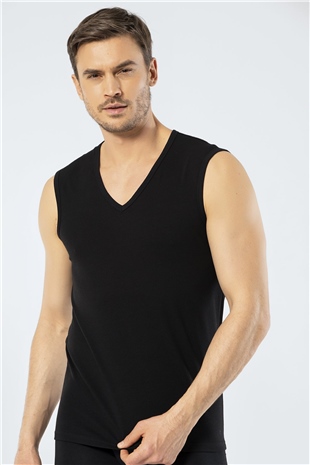 Cacharel 1304 Siyah Erkek Spor V Yaka Atlet