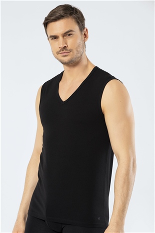 Cacharel 1304 Siyah Erkek Spor V Yaka Atlet