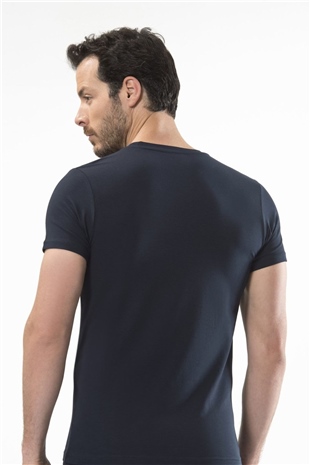 Cacharel 1307 Lacivert Erkek O Yaka Kısa Kollu T-Shirt