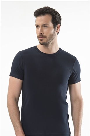 Cacharel 1307 Lacivert Erkek O Yaka Kısa Kollu T-Shirt