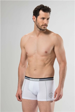 Cacharel 1323 Beyaz Siyah Erkek 2Li Boxer
