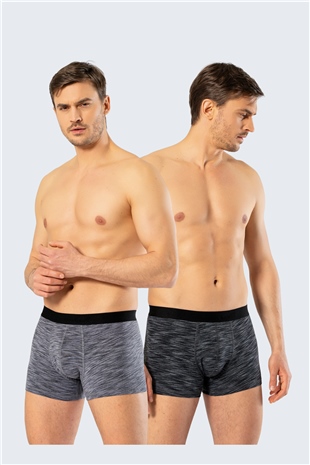 Cacharel 1324 Gri Siyah Erkek 2Li Boxer