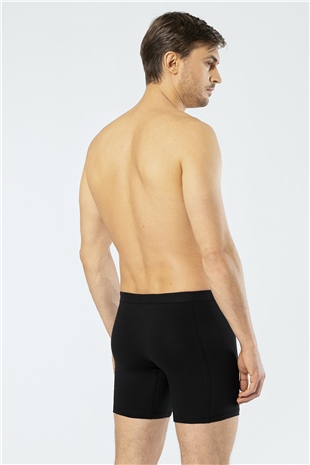 Cacharel 1336 Siyah Erkek Likralı Bel Bantlı Uzun Boxer