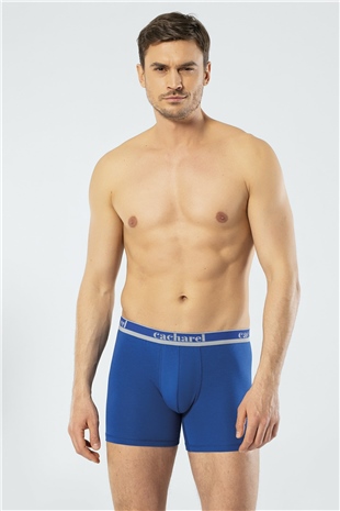 Cacharel 1338 Lacivert İndigo Saks Erkek 3 Lü Uzun Paçalı Likralı Boxer