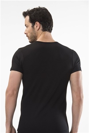 Cacharel 1402 Siyah Erkek V Yaka T-Shirt