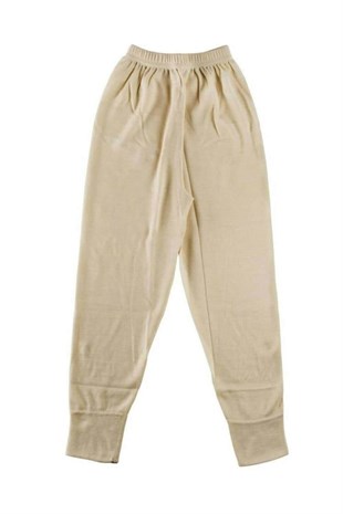 HasYün İçlik 550 Krem Çocuk Unisex Uzun Yün İçlik Termal Don