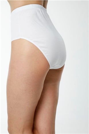 Hmd 1003 Kadın 3lü Beyaz Rahat Doku Pamuklu Ribana Bato Külot