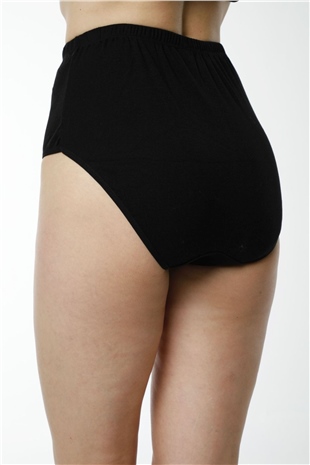 Hmd 1003 Kadın 3lü Siyah Rahat Doku Pamuklu Ribana Bato Külot