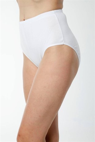 Hmd 1003 Kadın Beyaz Rahat Doku Pamuklu Ribana Bato Külot