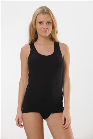 Hmd 2003 Siyah 3lü %100 Pamuk Rahat Doku Kalın Askılı Ribana Kadın Atlet