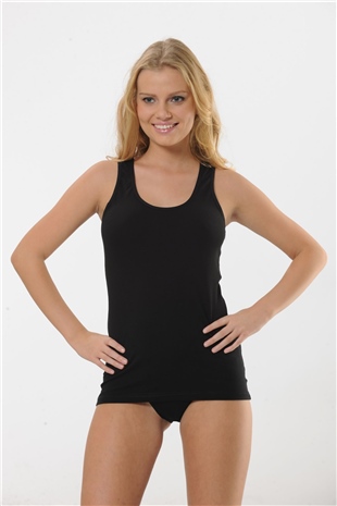 Hmd 2003 Siyah 3lü %100 Pamuk Rahat Doku Kalın Askılı Ribana Kadın Atlet