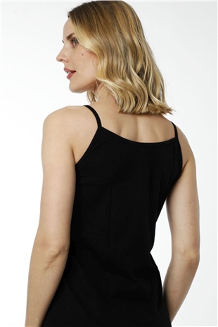 Hmd 2408-2409 Siyah Likralı İp Askılı Kadın Atlet Body