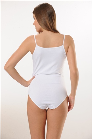 Hmd 3001 Kadın Beyaz 3lü Rahat Doku Pamuklu İnce Askılı Çıtçıtlı Body