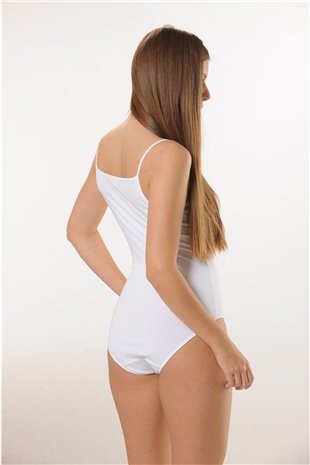 Hmd 3001 Kadın Beyaz 3lü Rahat Doku Pamuklu İnce Askılı Çıtçıtlı Body