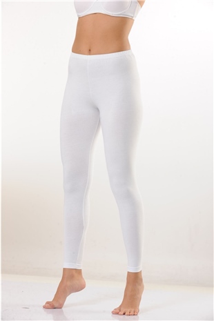 Hmd 4003 Kadın 3lü Beyaz Rahat Doku Pamuklu Uzun Tayt