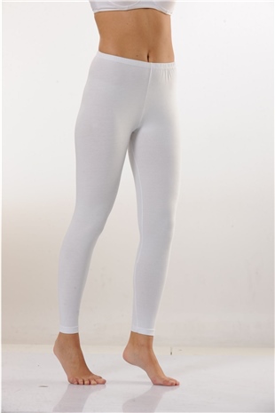 Hmd 4003 Kadın 3lü Beyaz Rahat Doku Pamuklu Uzun Tayt