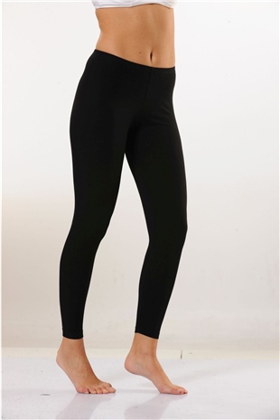 Hmd 4003 Kadın Rahat Doku Pamuklu Siyah Uzun Tayt