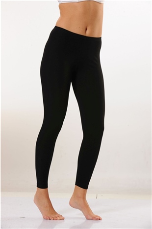 Hmd 4003 Kadın Rahat Doku Pamuklu Siyah Uzun Tayt