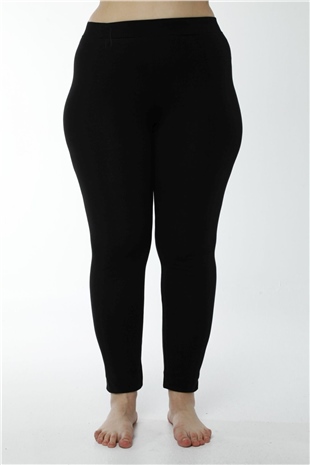 Hmd 4019 Siyah 3lü Rahat Doku Pamuklu Battal Boy Uzun Büyük Beden Kadın Tayt