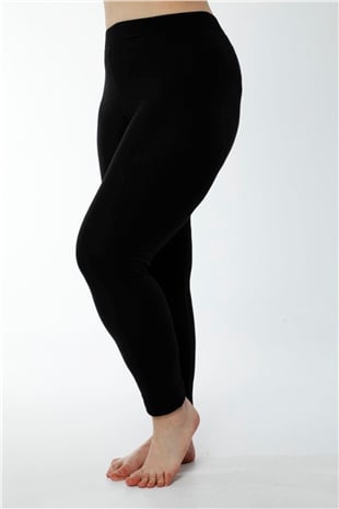 Hmd 4019 Siyah 3lü Rahat Doku Pamuklu Battal Boy Uzun Büyük Beden Kadın Tayt