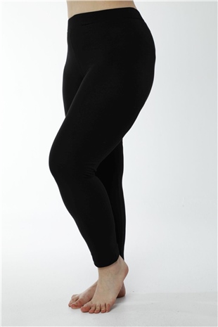 Hmd 4019 Siyah Rahat Doku Pamuklu Battal Boy Uzun Büyük Beden Kadın Tayt