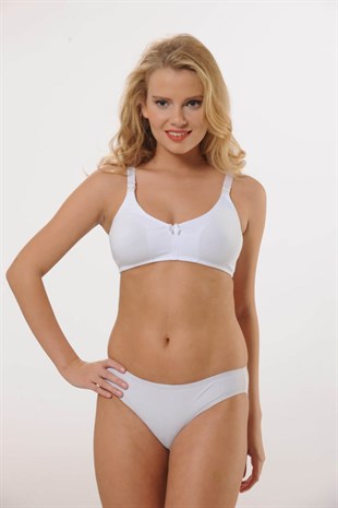 Kadın %100 Pamuk Beyaz Emzirme Sütyeni & Rahat Doku HMD6010